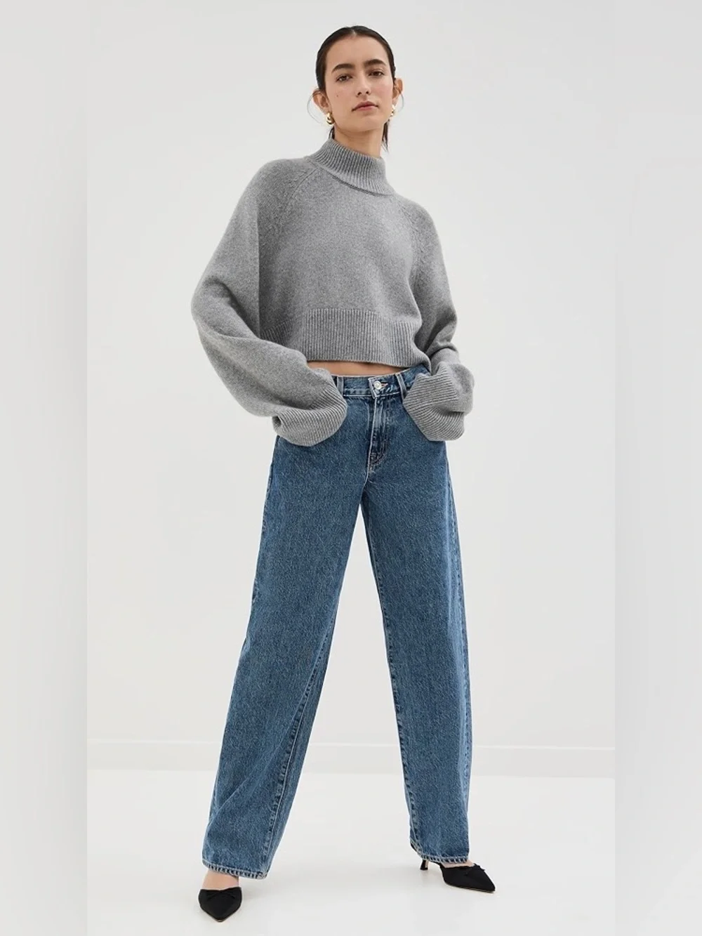 Reformation Garrett Cashmere Cropped Turtleneck Sweater - Picture 10 of 15